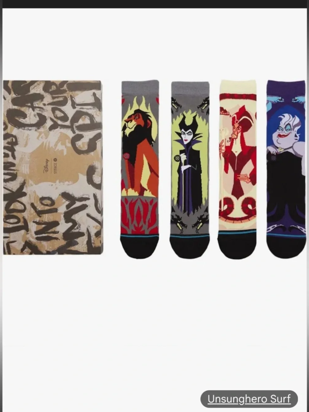 Stance Disney Villains Infiknit Multicolor Crew Socks Box Set
